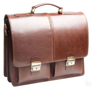 Кожаный деловой портфель "Адвокат-1" (коричневый)