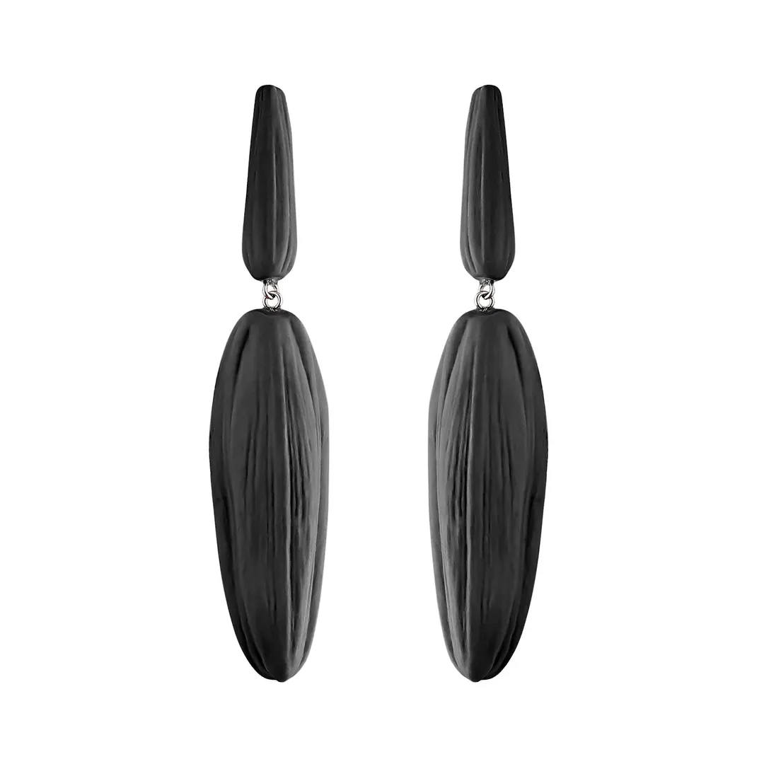 Серьги "Лилии", черные, RES Objects
