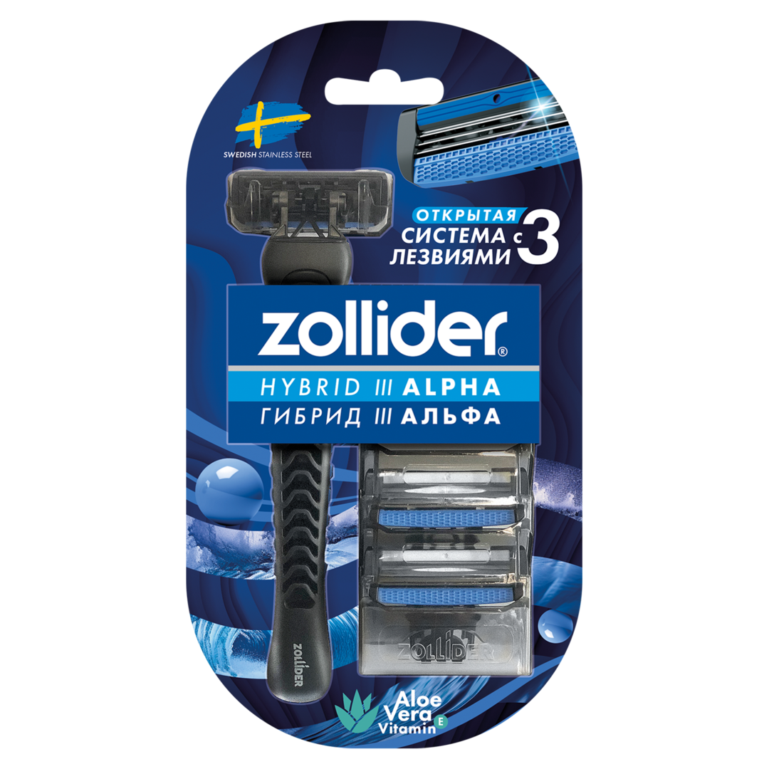Hybrid 3 ALPHA Станок для бритья мужской со сменными картриджами ZOLLIDER