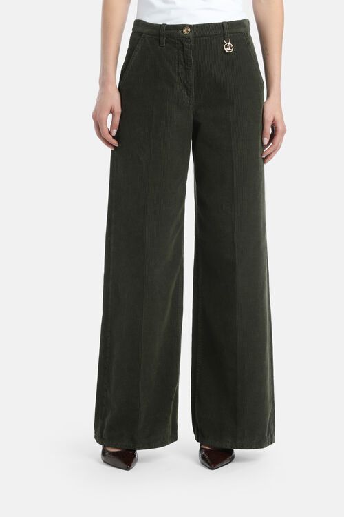 Джинсы wide leg зеленые Orlato Luisa Spagnoli