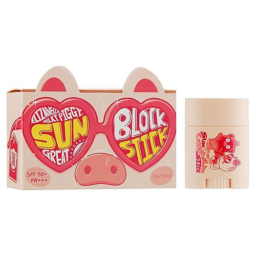 ELIZAVECCA Солнцезащитный стик SPF50+PA+++ Milky Piggy Sun Great Block Stic