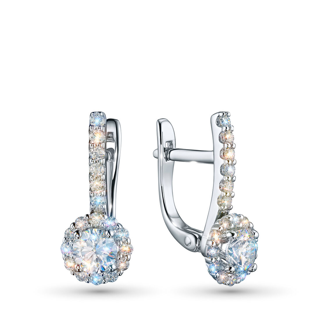 Серьги из белого золота э4712сг06165200 ЭПЛ Даймонд