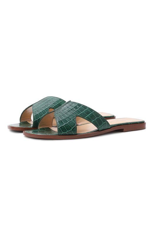 Шлепанцы из кожи крокодила Rubeus Milano