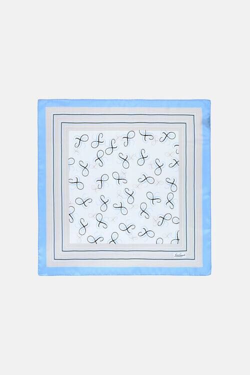 Платок шелковый голубой с узором RULLANTE Luisa Spagnoli