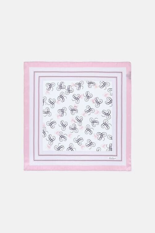 Платок шелковый розовый с узором RULLANTE Luisa Spagnoli